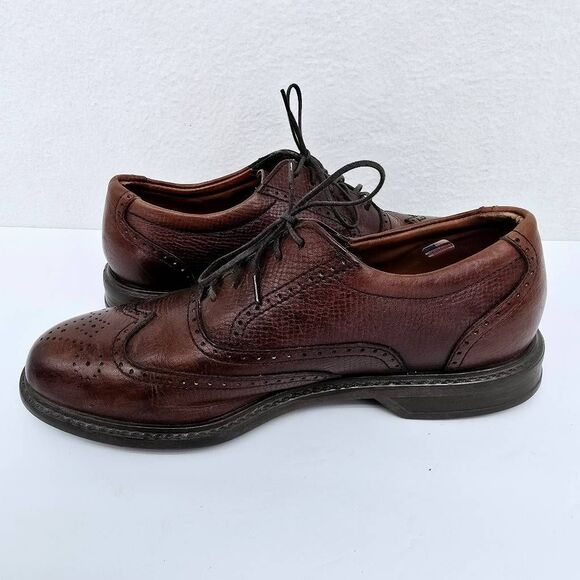 Sperry Men's Longwing Oxford Wingtip Shoes Brown 9 - Picture 3 of 9